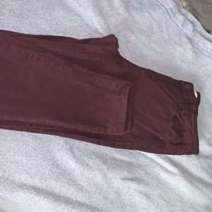 Jessica Simpson High Rise Skinny Ankle pants size 8 in Burgandy